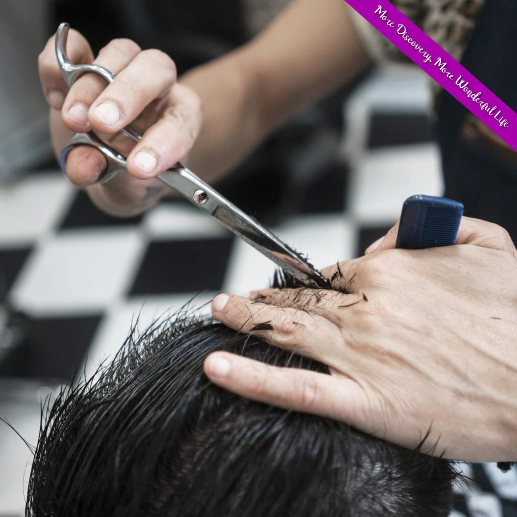 Stainless Steel Hair Cutting Scissors 6.5 Inch Hairdressing Razor Shears Professional Salon Barber Haircut Scissors, One Comb Included, Home Use for Man Woman Adults Kids Babies