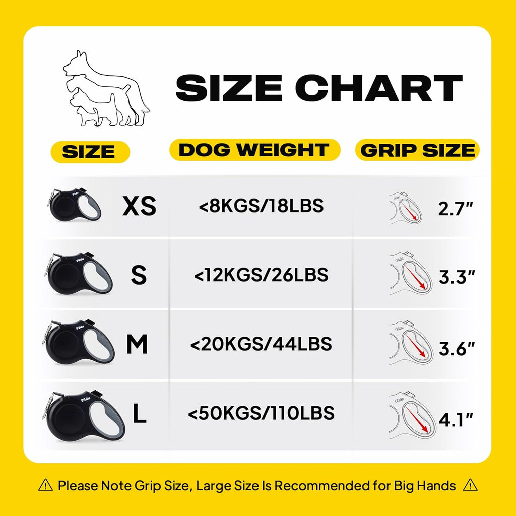 Retractable Dog Leash, 16 Ft Dog Walking Leash for Small Dogs up to 26 Lbs, 360° Tangle Free, Black