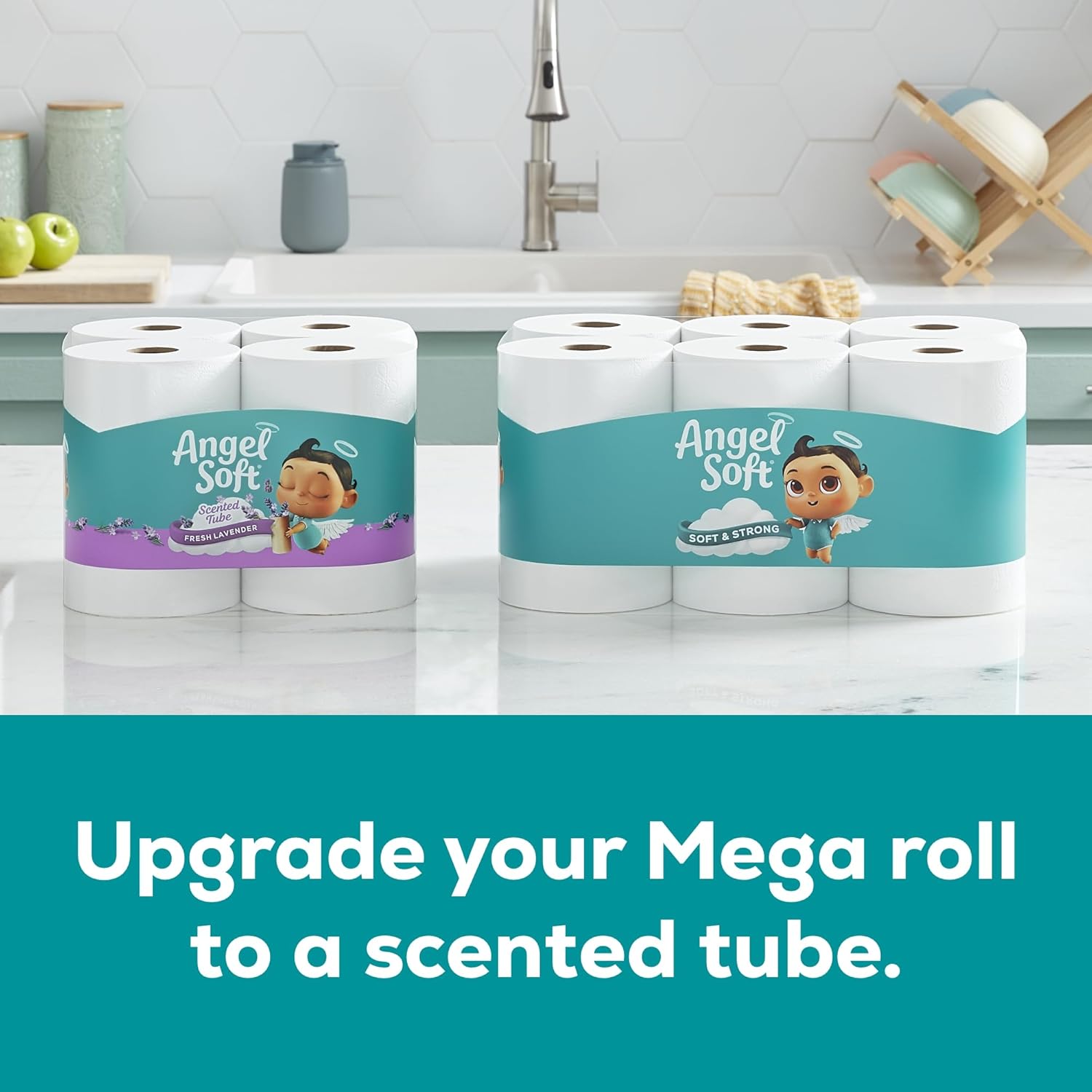 Toilet Paper, 16 Mega Rolls = 64 Regular Rolls, Soft and Strong Toilet Tissue