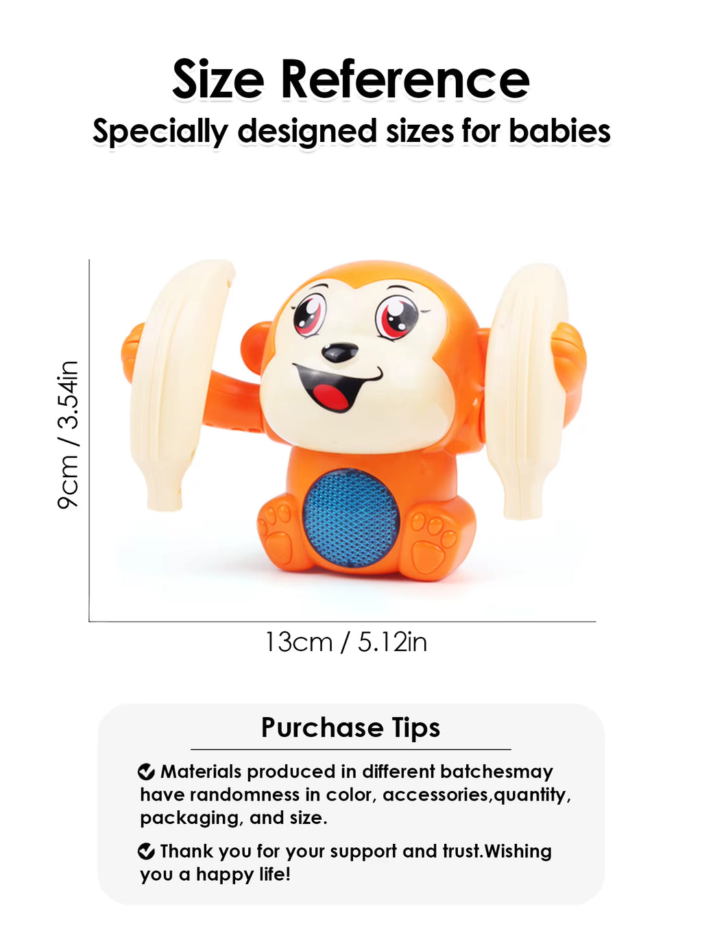1 Baby Toy Electric Rolling Monkey Light Music Puzzle Sound Prompt Monkey Children'S Toy Gift Preschool Education Toy