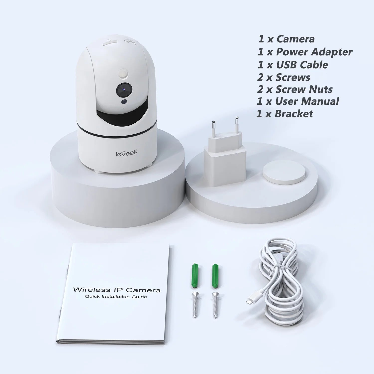 Wifi Indoor Security Camera, 360° Ptz 1440P Smart Security Camera for Home Baby Pet, IR Night Vision, Motion Detection, Two-Way Audio, Compatible with Alexa