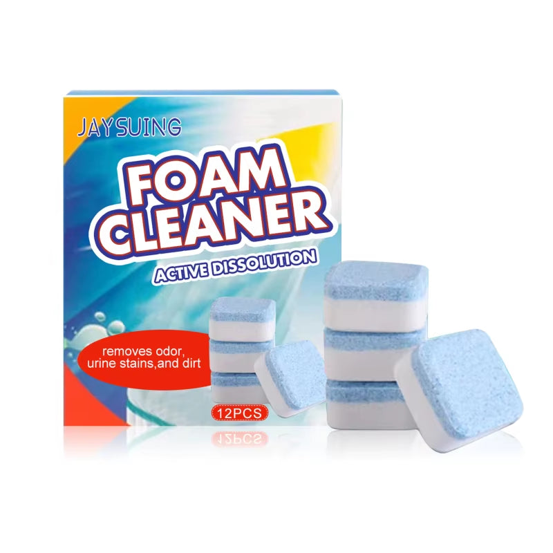 12Pcs/Box Toilet Foam Cleaner Effectively Remove Yellow Dirt Odors Multifunctional Toilet Cleaning Agent