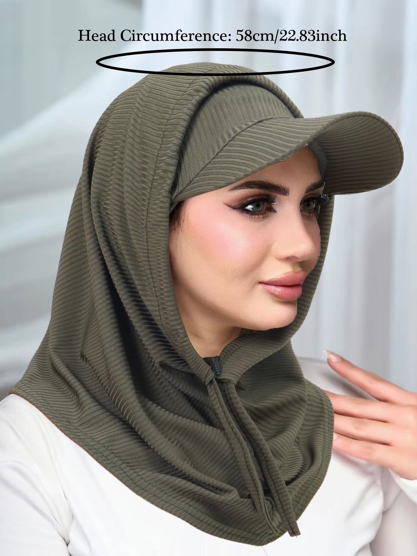 2 Pcs/Set Solid Color Cycling Scarf Hijab Caps Combination Set Wrap Head Scarf Muslim Turban Bonnet for Women Turbantes Caps