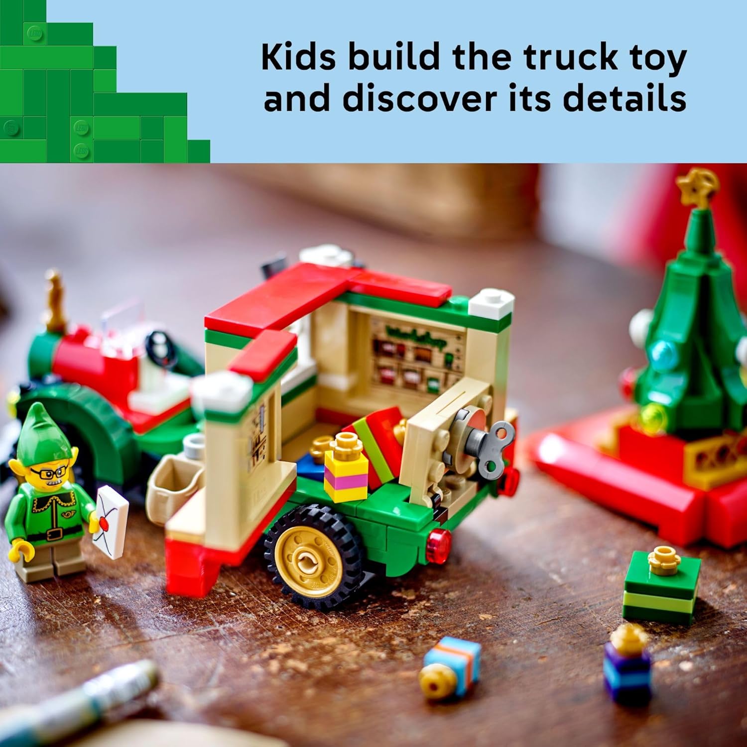 Santa’S Delivery Truck Building Toy for Kids - Construction Set for Play or Christmas Decor - Building Blocks for Girls & Boys, Ages 8+ - Holiday Craft Ideas for Families - 40746