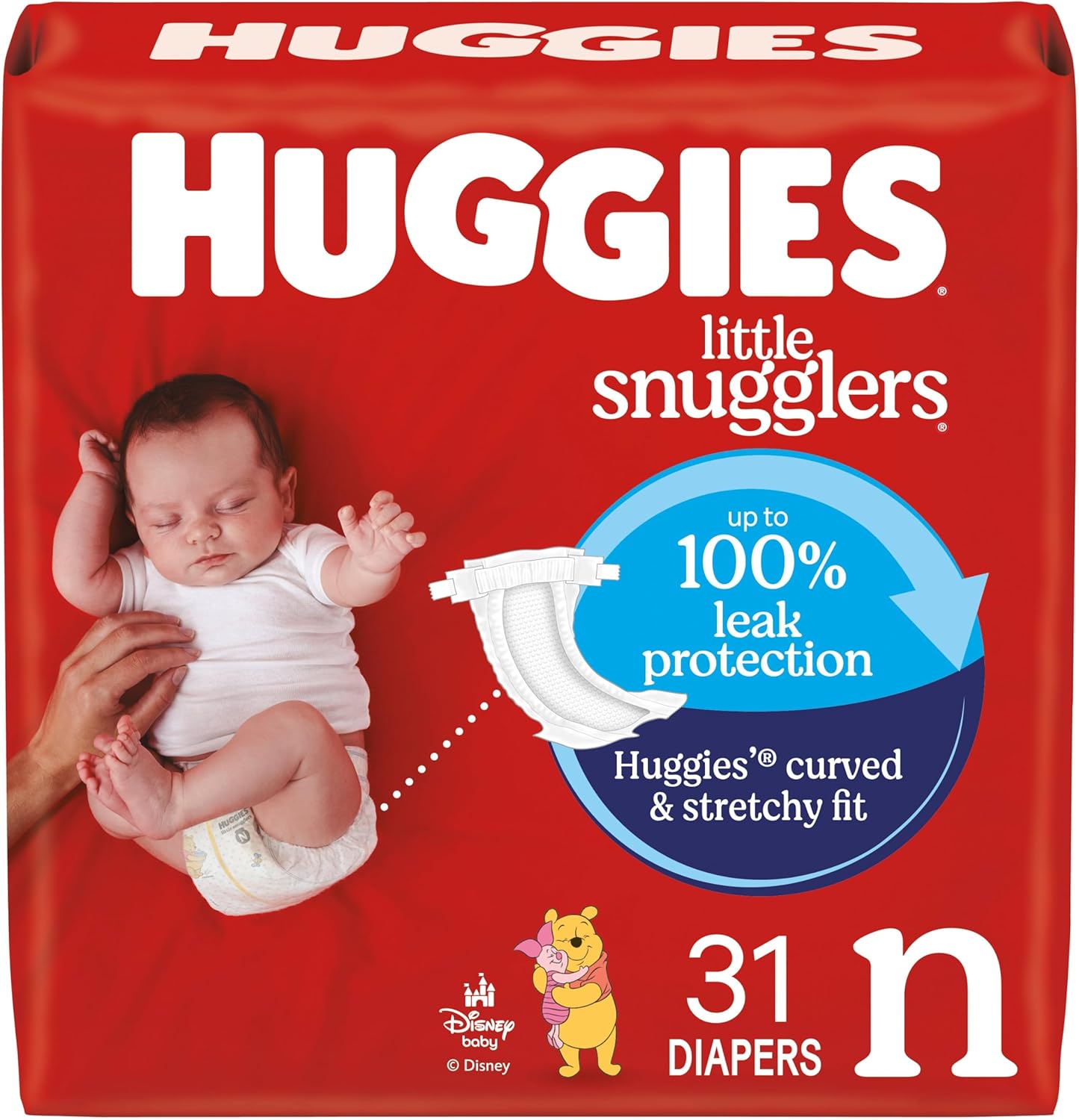 Size Newborn Diapers, Little Snugglers Baby Diapers, Size Newborn (Up to 10 Lbs), 31 Count, Packaging May Vary