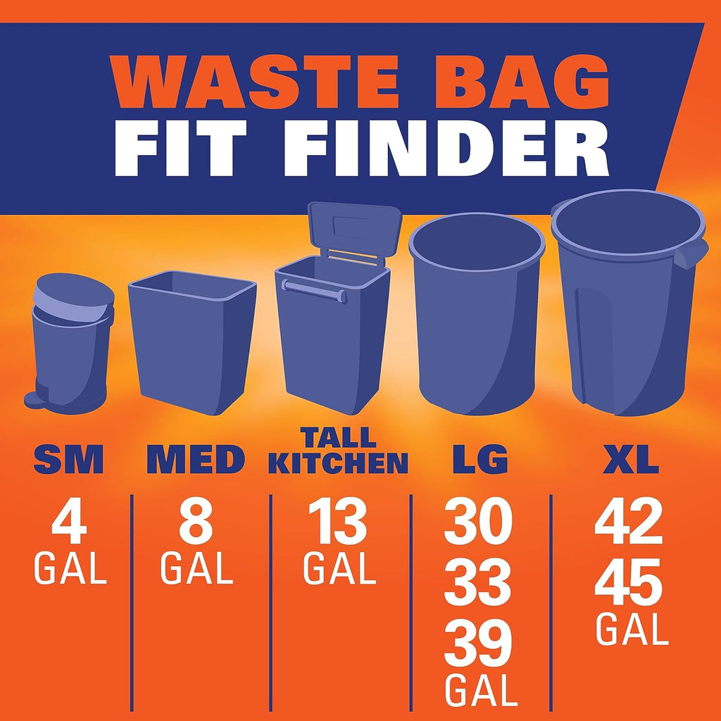 Ultra Strong 13 Gallon Trash Bags, Tall Kitchen Trash Bags 13 Gallon Size, Resist Leaks, Punctures, and Rips, Continuous Odor Control, White, Fabuloso Scent, 80 Bags