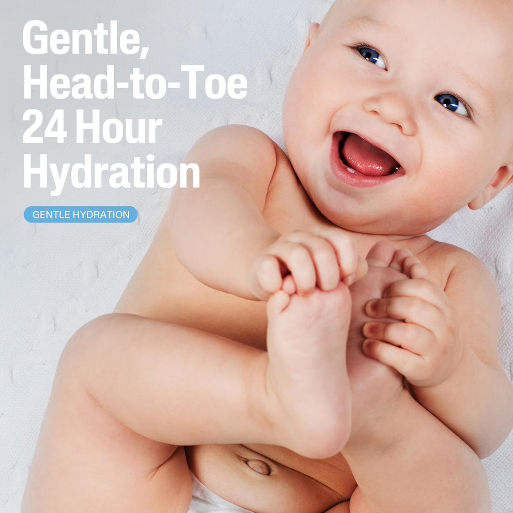 Baby Wash & Shampoo plus Body Lotion, Healthy Skin Essentials, Head to Toe Hydration for up to 24 Hours, for Delicate, Sensitive Skin, 2-Pack,White