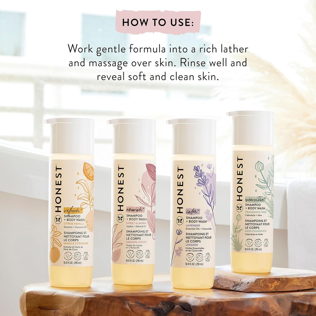 2-In-1 Cleansing Shampoo + Body Wash for Sensitive Skin | Gentle for Baby | Naturally Derived, Tear-Free, Hypoallergenic | Fragrance Free, 10 Fl Oz