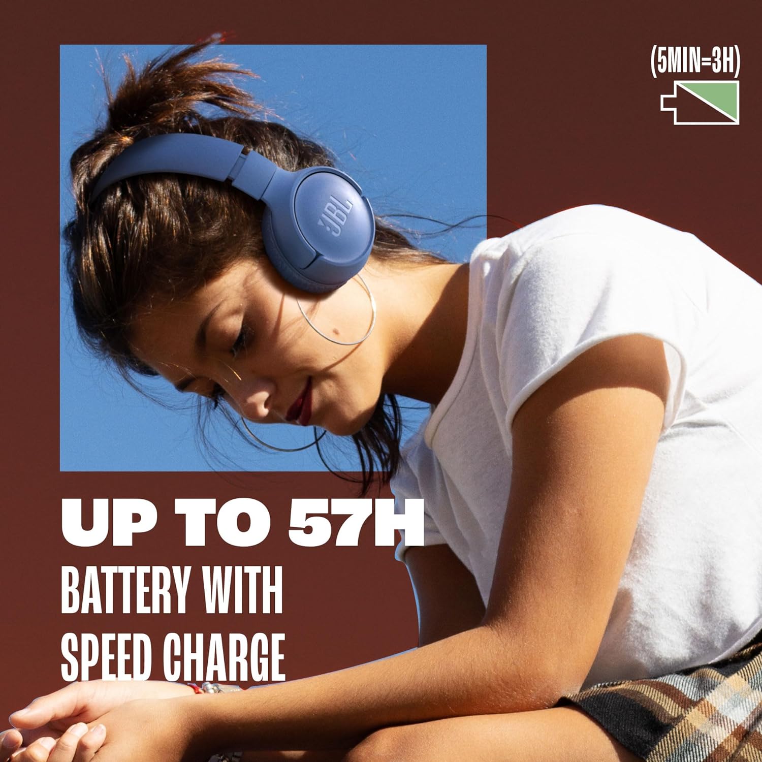 Tune 520BT - Wireless On-Ear Headphones, up to 57H Battery Life and Speed Charge