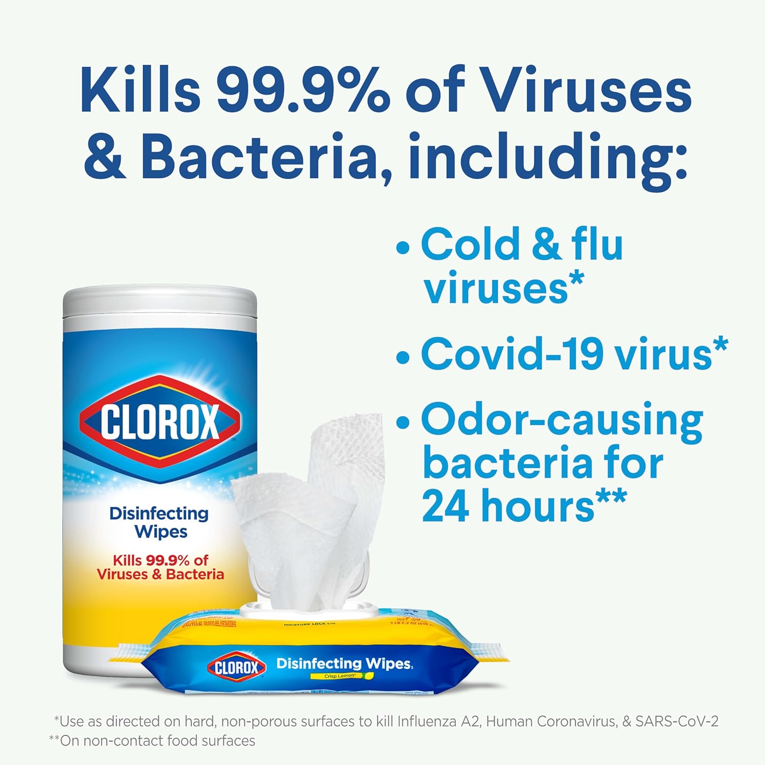 Disinfecting Wipes Value Pack, Bleach Free Cleaning Wipes, 75 Count Each, Pack of 4