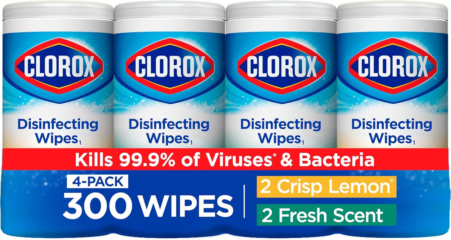 Disinfecting Wipes Value Pack, Bleach Free Cleaning Wipes, 75 Count Each, Pack of 4