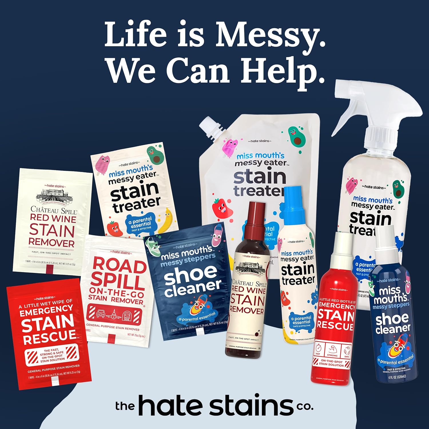 Messy Eater Stain Treater Spray - 4Oz Stain Remover - Newborn & Baby Essentials - No Dry Cleaning Food, Grease, Coffee off Laundry, Underwear, Fabric