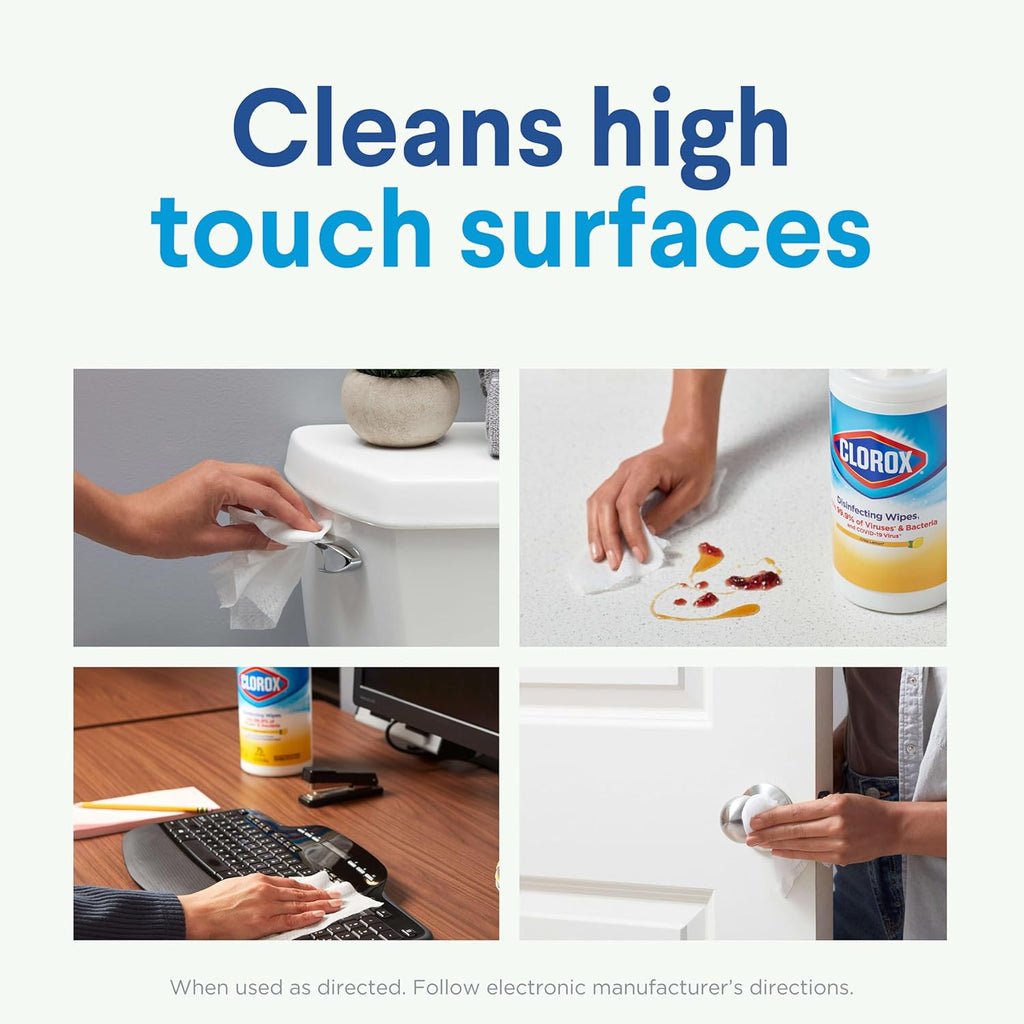 Disinfecting Wipes Value Pack, Bleach Free Cleaning Wipes, 75 Count Each, Pack of 4
