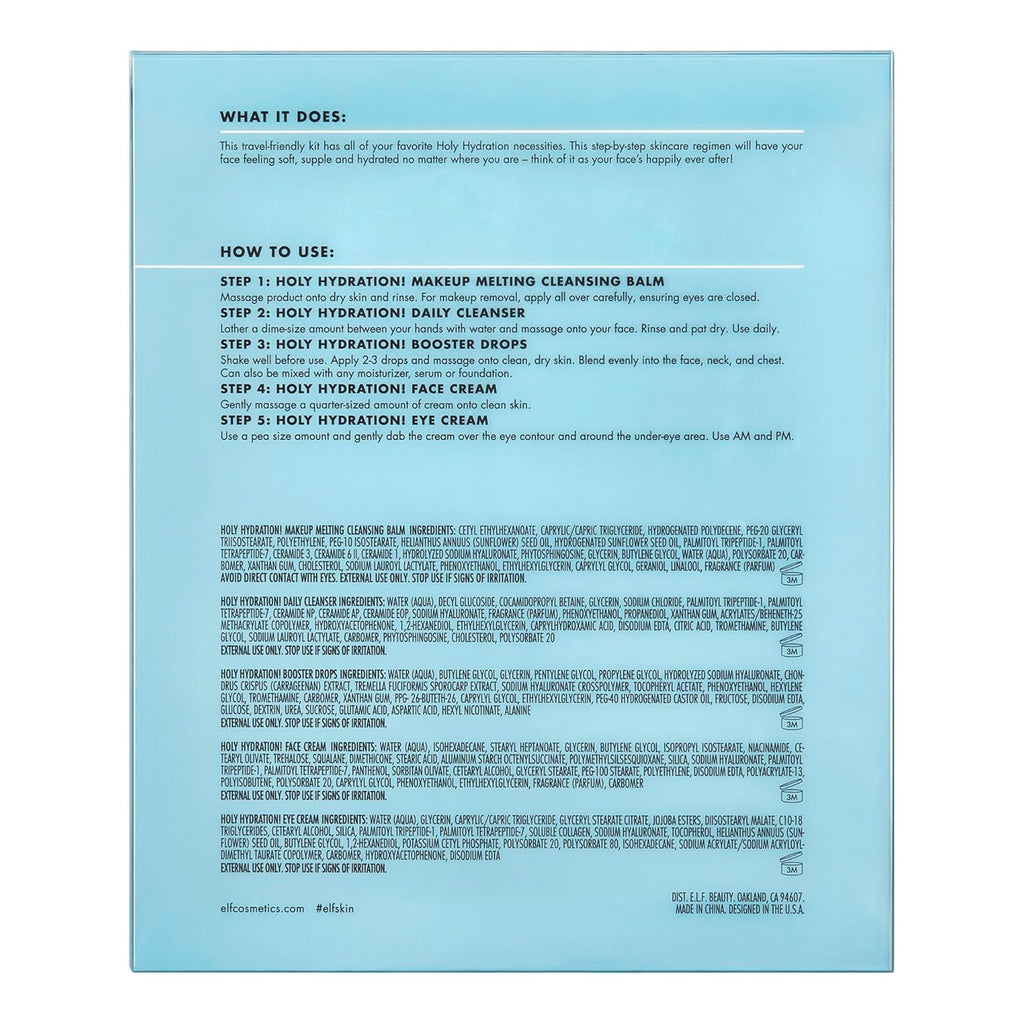 SKIN Holy Hydration! Hydrated Ever after Skincare Mini Kit, Cleanser, Makeup Remover, Moisturizer & Eye Cream for Hydrating Skin, Airplane-Friendly Sizes