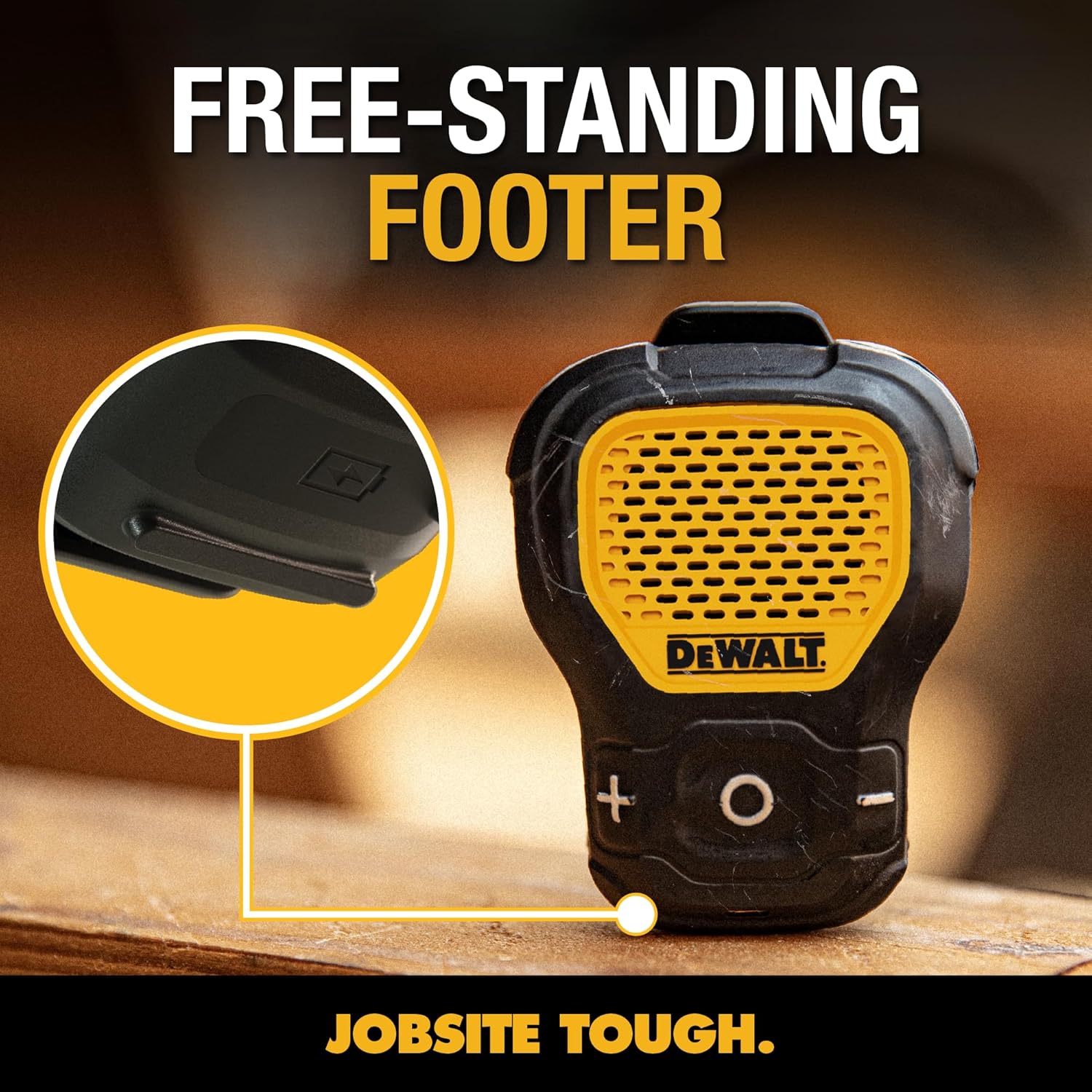 Wearable Bluetooth Speaker (Updated Version), Clip-On Wireless Jobsite Pro Water-Resistant Portable Speaker (Non-Magnetic), Built-In Mic for Hands-Free Music/Calls, Bluetooth Speaker (Yellow)