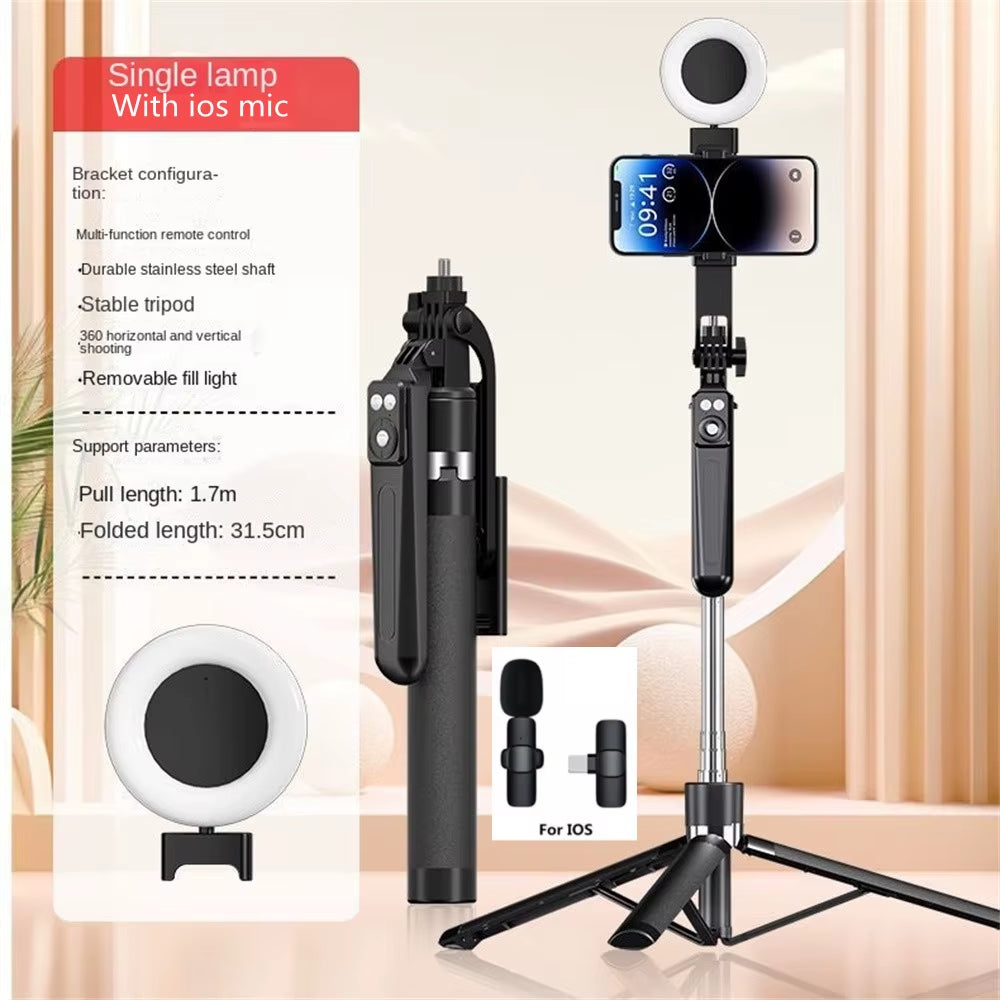 Portable Camera Tripod with Wireless Remote Control and 360 ° Rotation for Phone Video Recording and Live Streaming