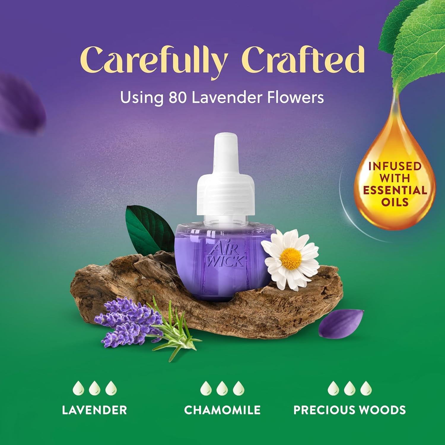 Plug in Scented Oil Refill, 10Ct, Lavender & Chamomile, Air Freshener, Essential Oils, Eco Friendly