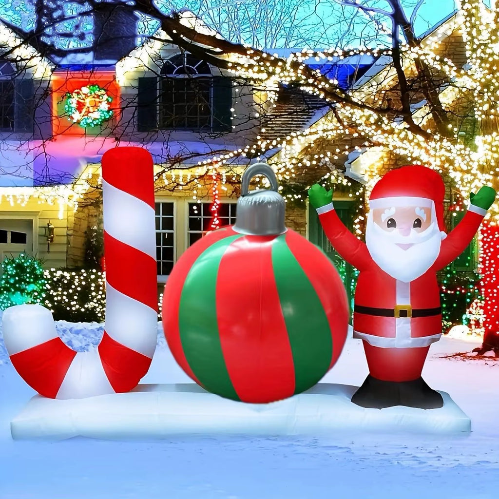 Outdoor Christmas Decoration Ball, PVC Inflatable Christmas Balloon, Christmas Party Atmosphere Balls, Santa Claus Elk Balloons