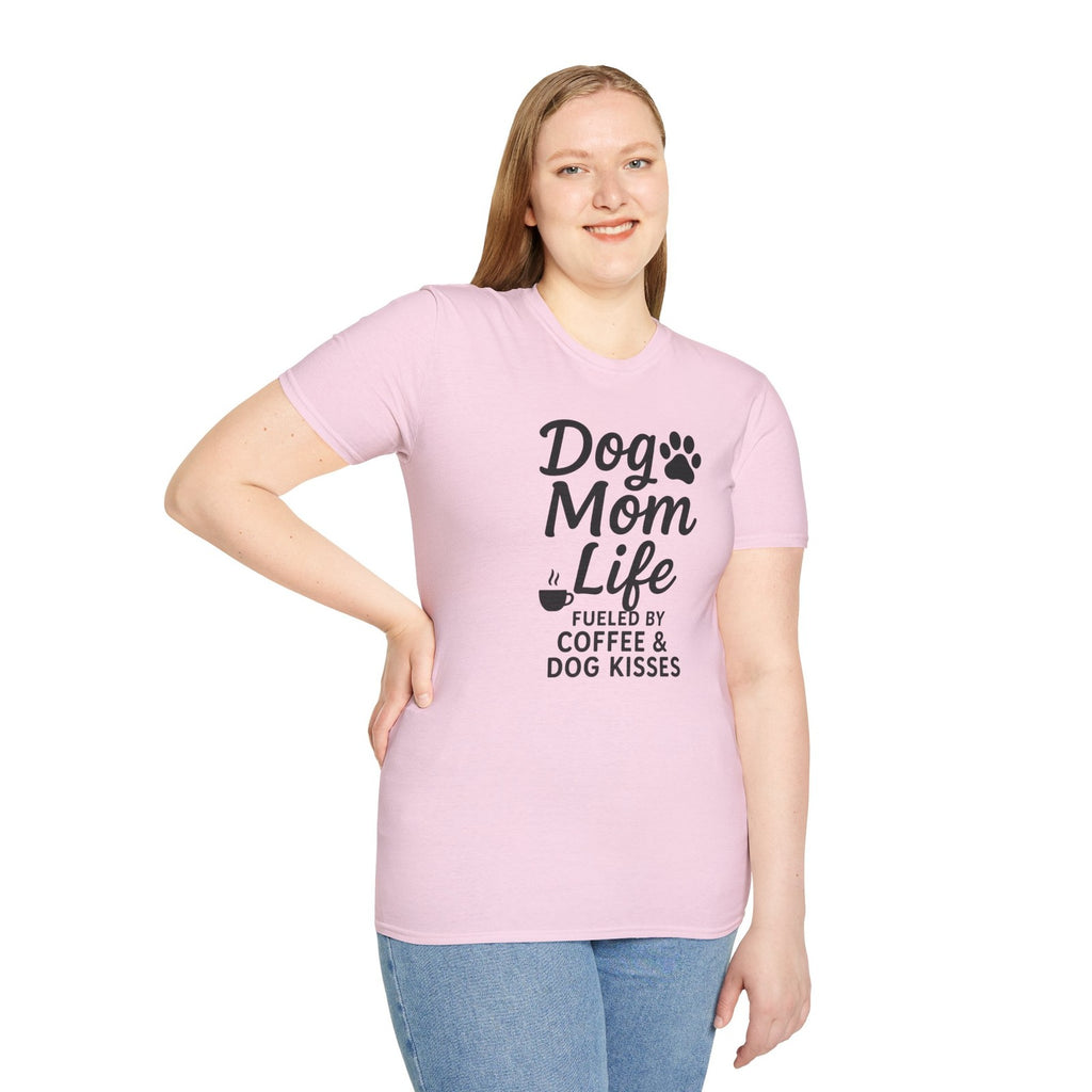 Dog Mom Life T-Shirt, Unisex Softstyle Tee, Gifts for Dog Lovers,