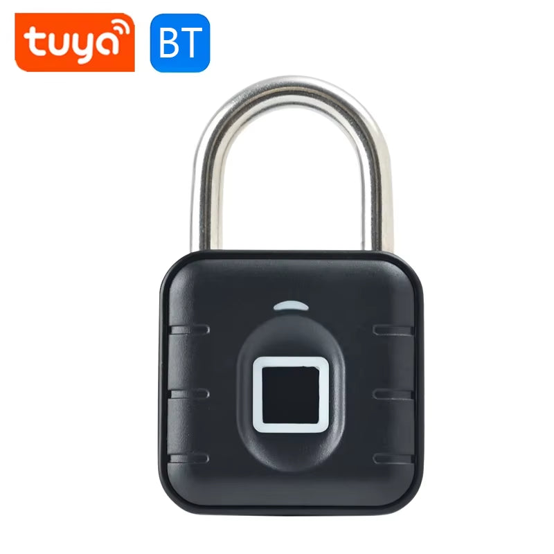 Keyless Fingerprint Lock with Tuya APP Smart Padlock Waterproof Door Lock 0.2Sec Unlock Portable Anti-Theft Padlock for Offices