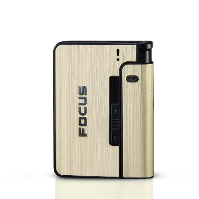 Automatic Cigarette Case Metal Cigarette Boxes 10Pcs Cigarette Capacity Can Mount Lighter 