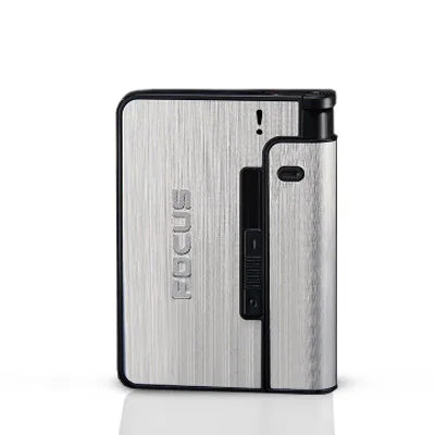 Automatic Cigarette Case Metal Cigarette Boxes 10Pcs Cigarette Capacity Can Mount Lighter 