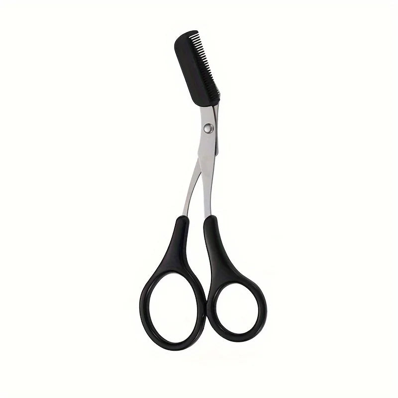 Stainless Steel Eyebrow Trimming Scissors with Comb, Safe Eyebrow Trimming Makeup Tool, Precise Creation of Perfect Eyebrow Shap