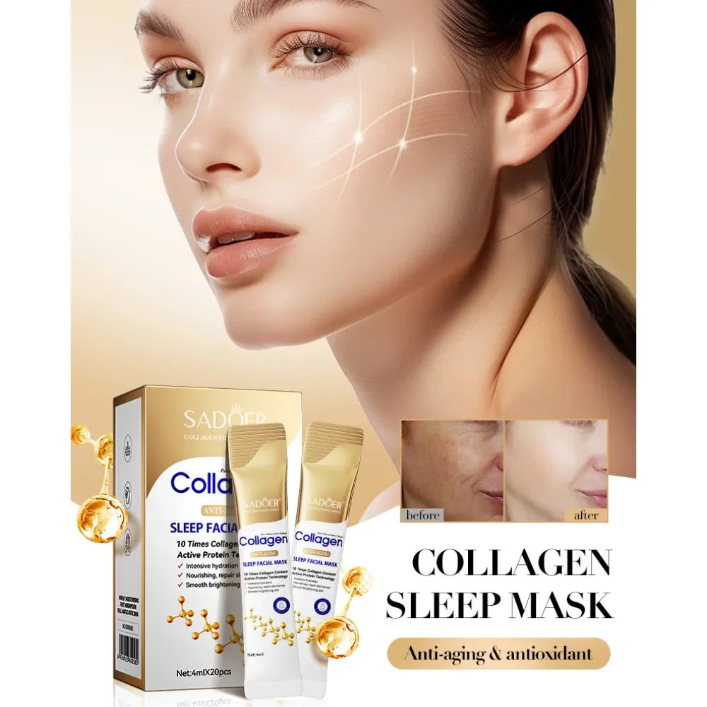   Collagen Sleeping Facial Masks Face Skincare Moisturizing Brightening Firming Hydrating Facial Skin Care