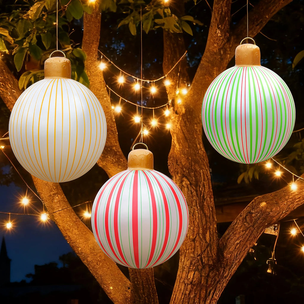 1PC Inflatable Christmas Balls Large PVC Christmas Hanging Ornaments Oversized Christmas Tree Balls Blow up Christmas Balls