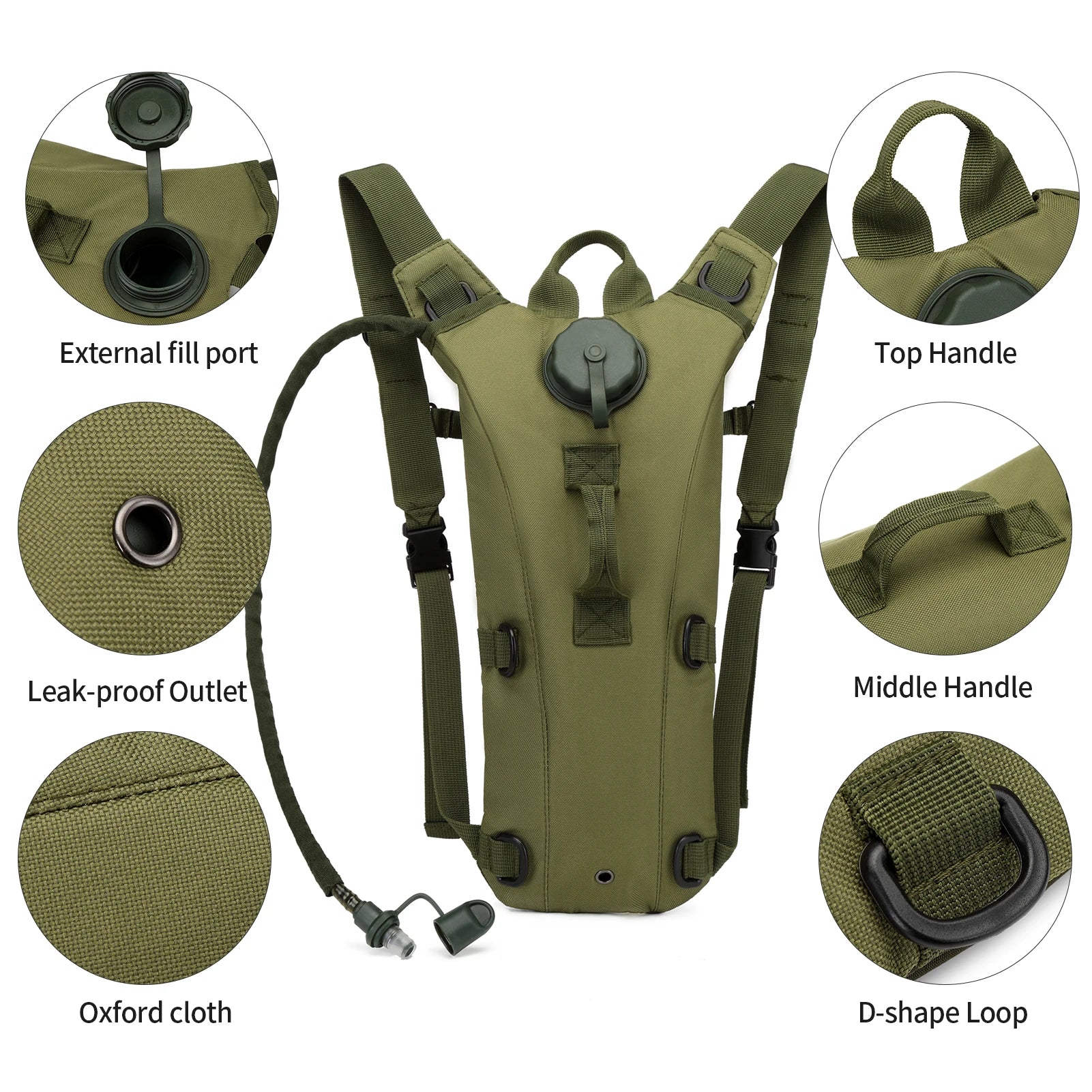 Tactical Water Hydration Pack - Military Class Camel Backpack with 3L Leakproof Water Bladder for Running, Jogging, Cycling