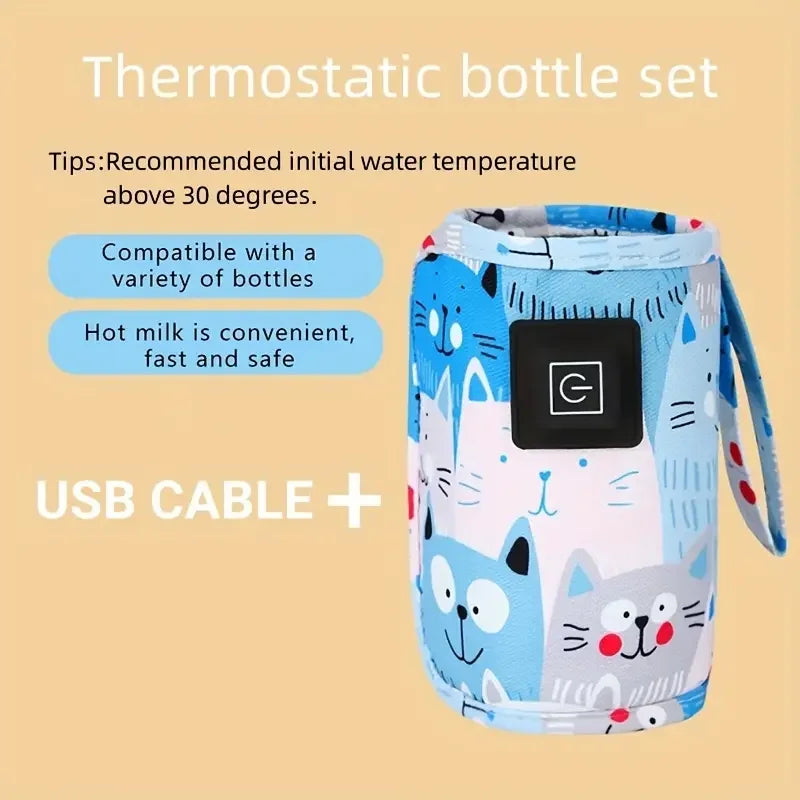 USB Milk Water Warmer, Travel Stroller Insulated Bag, Nursing Bottle Heater.