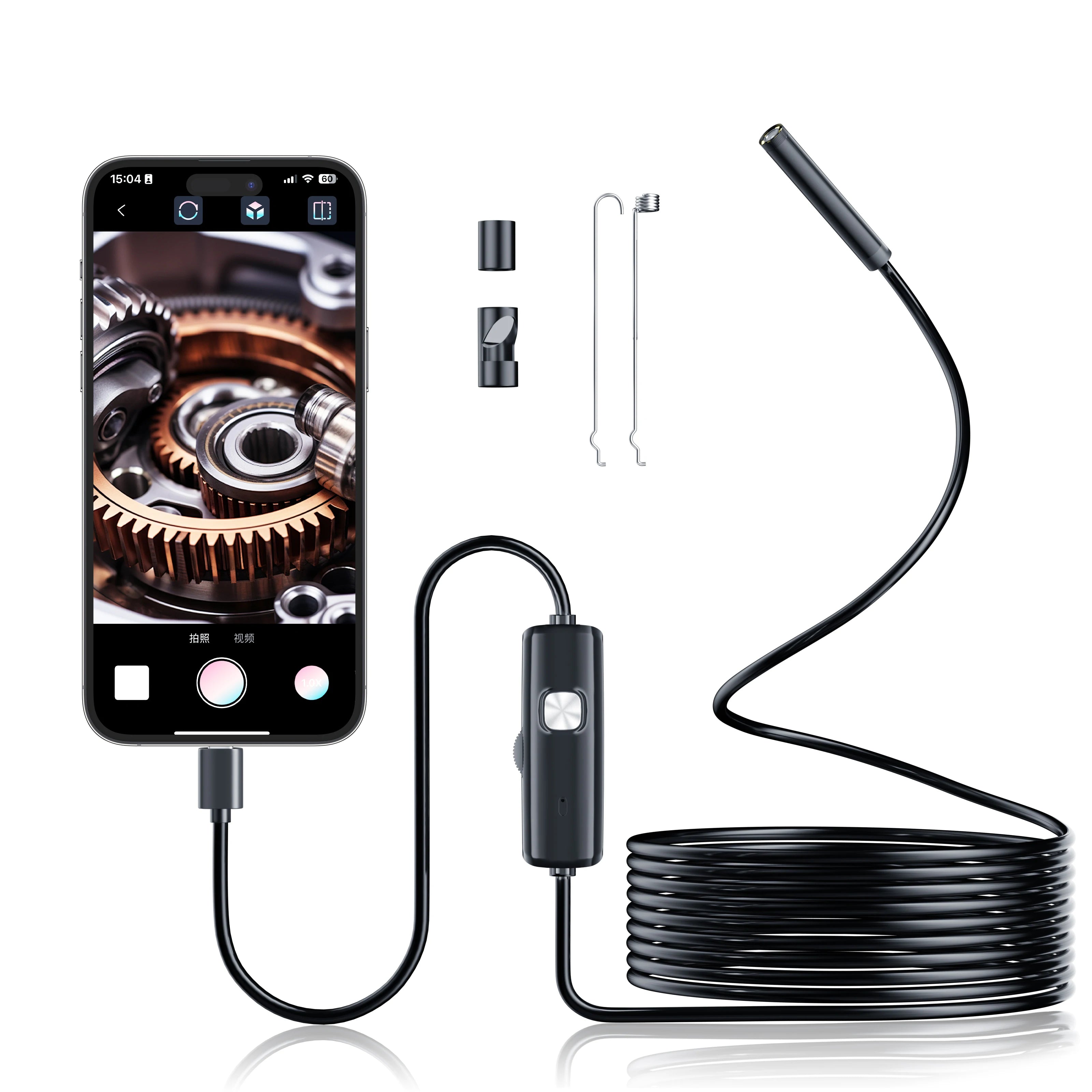 7.0MM TYPE-C Endoscope Camera IP67 Waterproof 6 Leds Adjustable USB Android Flexible Inspection Borescope Cameras for Phone PC