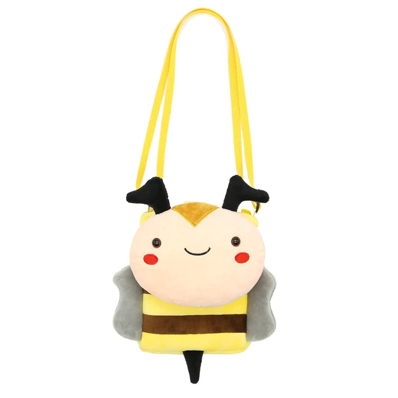 Cute Cartoon Animal Crossbody Bag Kids Casual Shoulder Bag Plush Mini Shoulder Bag