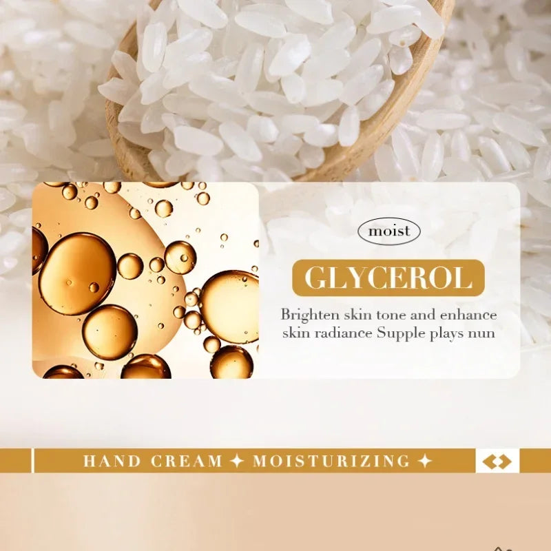 Rice Hand Cream Volumizing Rejuvenating Nourishing Moisturizing Refreshing Non-Greasy Hand Care Cream 30G