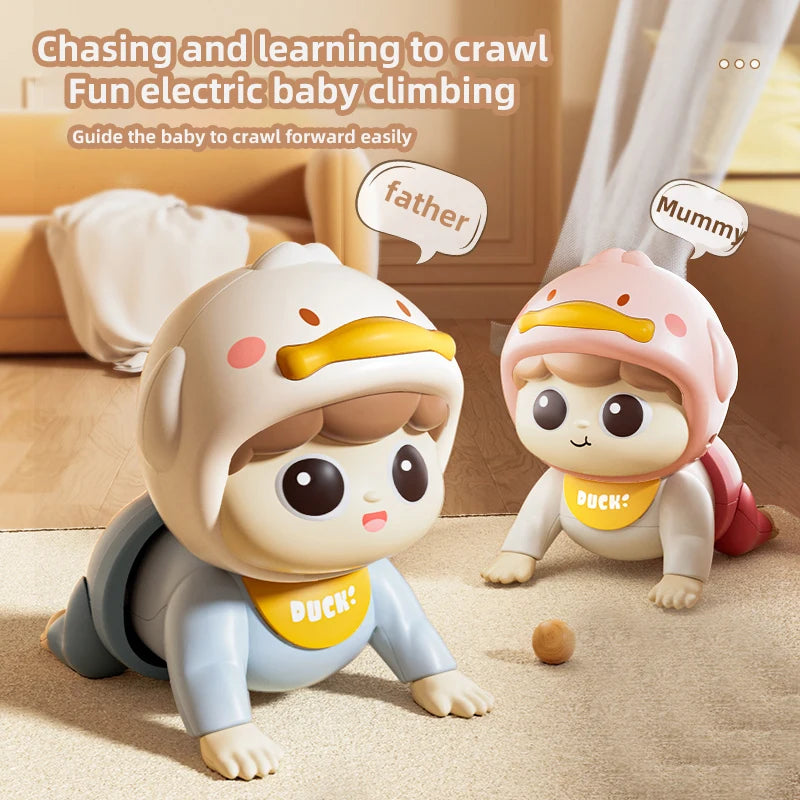 Crawling Doll Baby Toy with Music, ,Learning Crawling Guidance and Head up Train Children'S Vocal Toys and Baby Interactive Ing