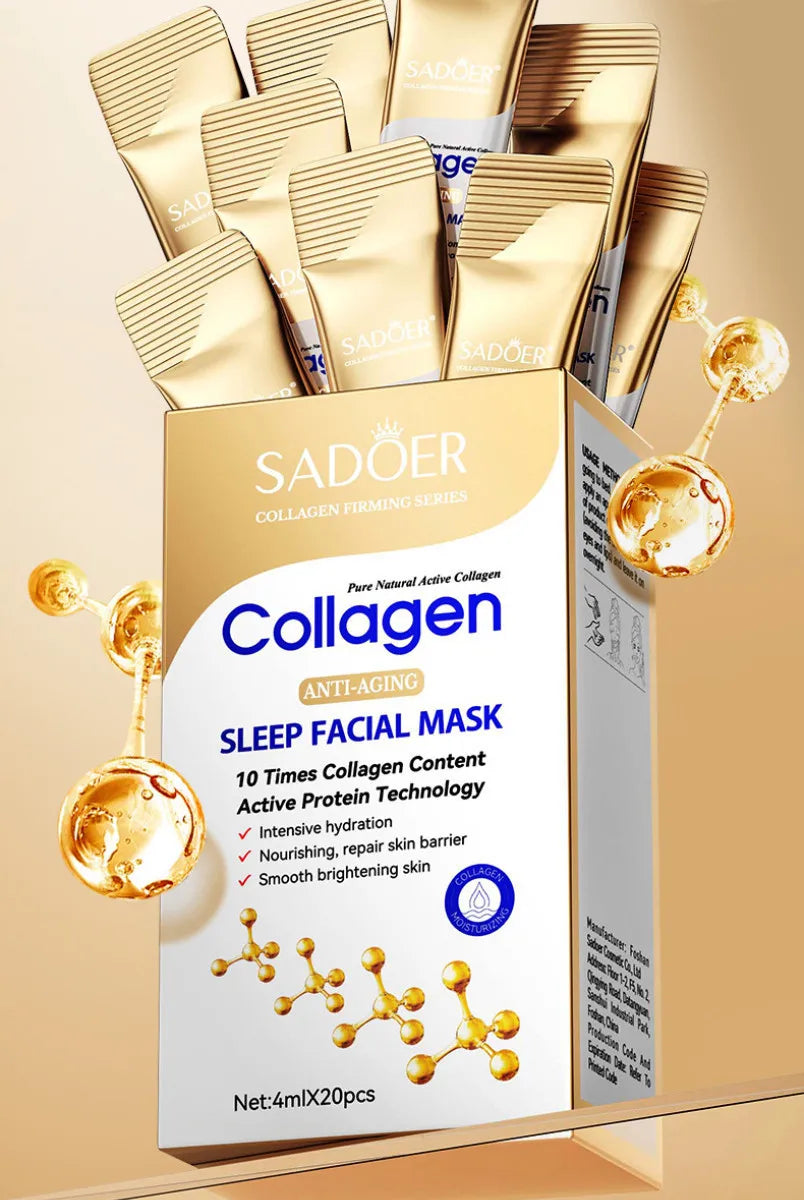   Collagen Sleeping Facial Masks Face Skincare Moisturizing Brightening Firming Hydrating Facial Skin Care