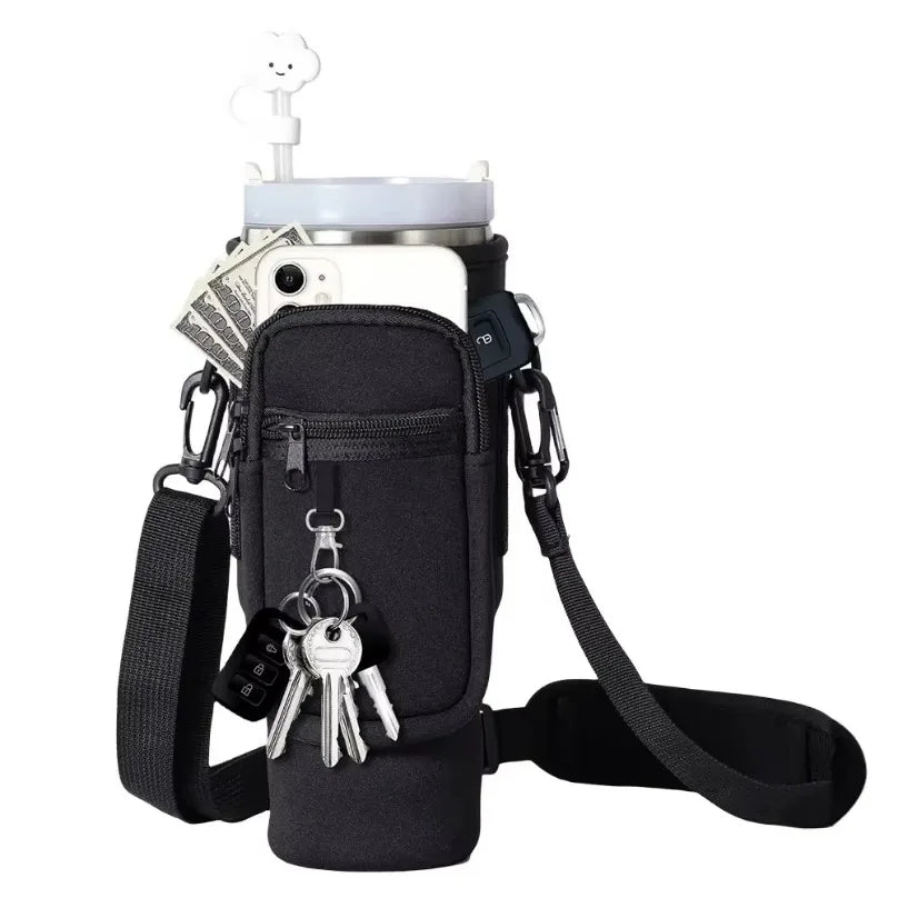 40Oz Neoprene Water Bottle Carrier Bag with Adjustable Shoulder Strap Water Bottle Holder 