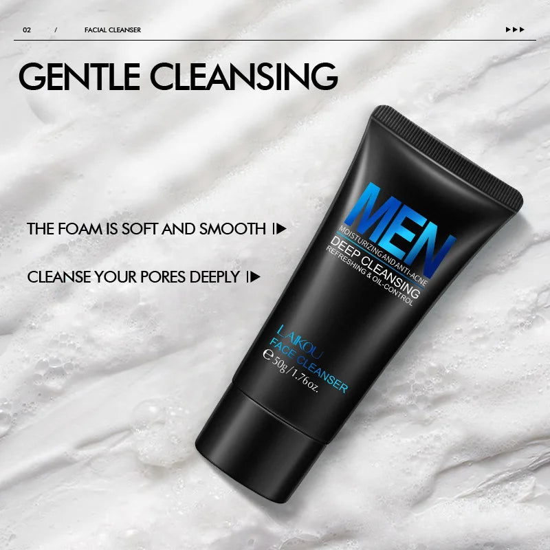 Men Facial Cleanser Face Wash Moisturizing Man Skin Care Oil Control 