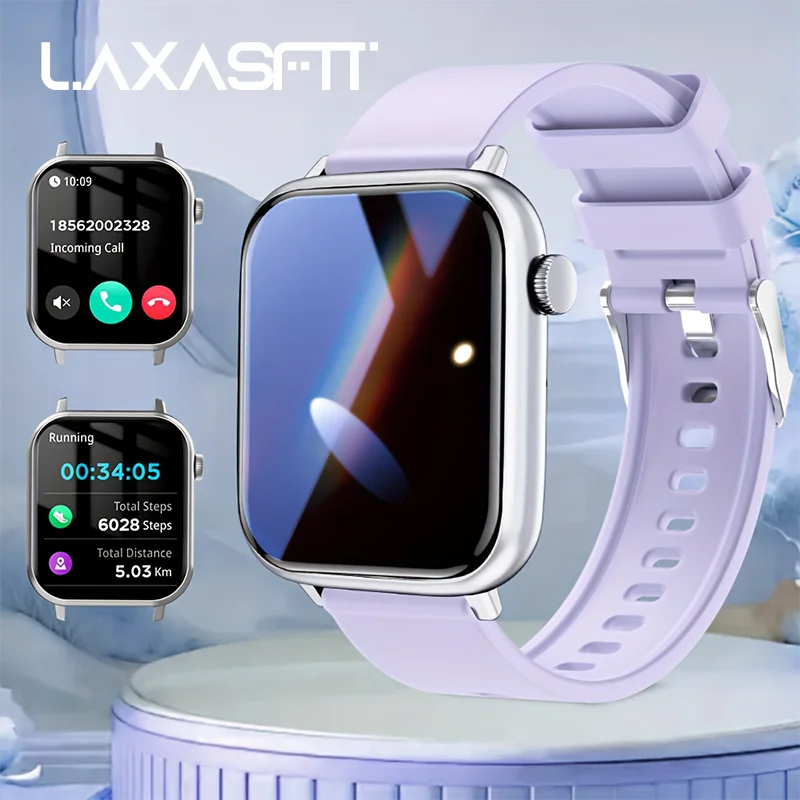 LAXASFIT 2025 New Waterproof Smart Watch Bluetooth Call Women Men Watch Voice Assistant 100+Sports Smartwatch for Android IOS