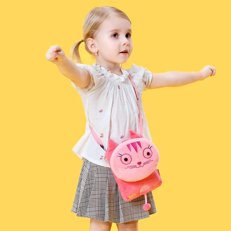 Cute Cartoon Animal Crossbody Bag Kids Casual Shoulder Bag Plush Mini Shoulder Bag