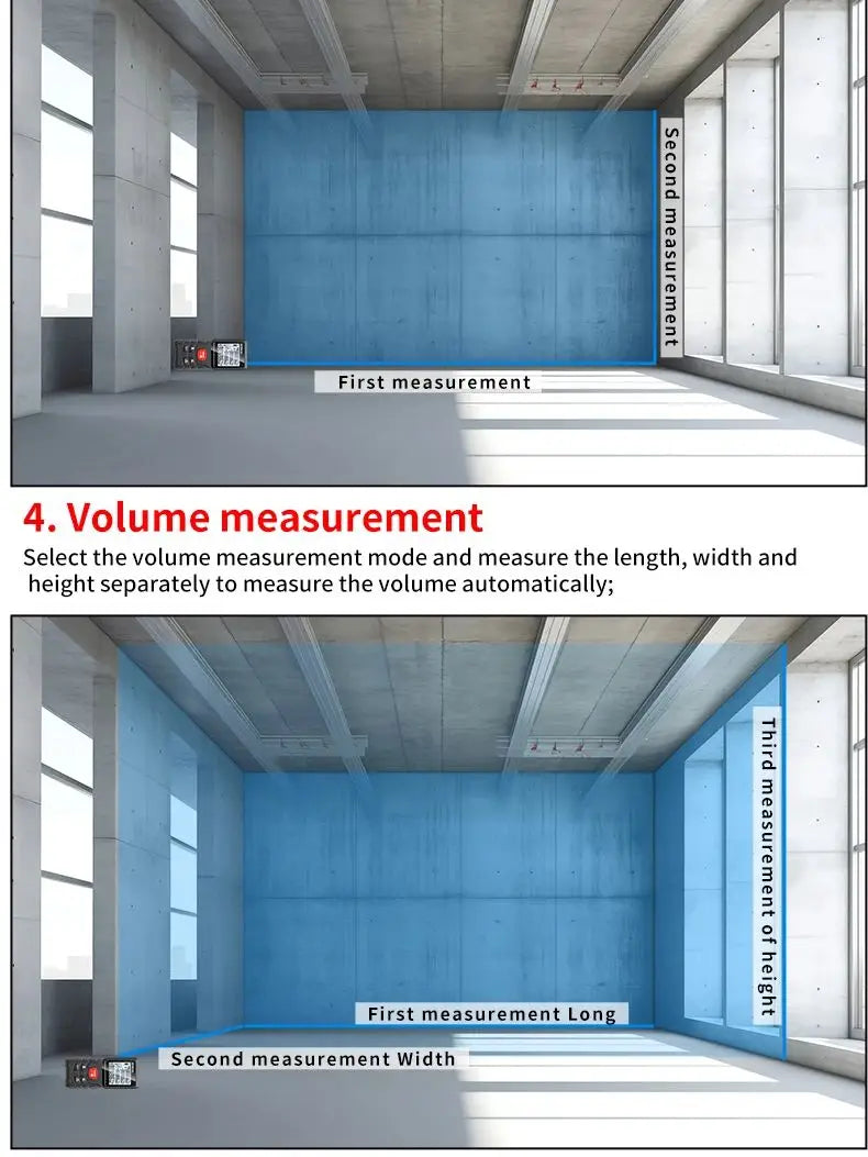 Laser Distance Meter 50M 70M 100M 120M Rangefinder Profesional Range Finder Digital Tape Measure Ruler Test Tools