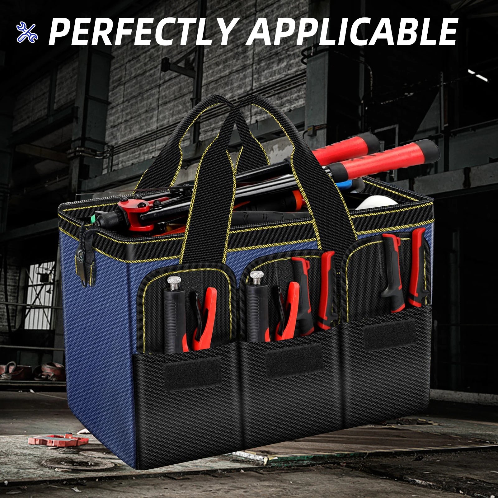 Multifunctional Tool Bags 1680D Oxford Cloth Electrician Bags Waterproof and Wear-Resistant High Capacity Storage Bags