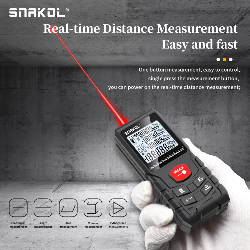 Laser Distance Meter 50M 70M 100M 120M Rangefinder Profesional Range Finder Digital Tape Measure Ruler Test Tools