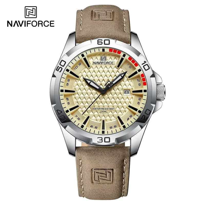 Men Fashion Quartz Watches -Leather Strap Sport Waterproof Wristwatches 
