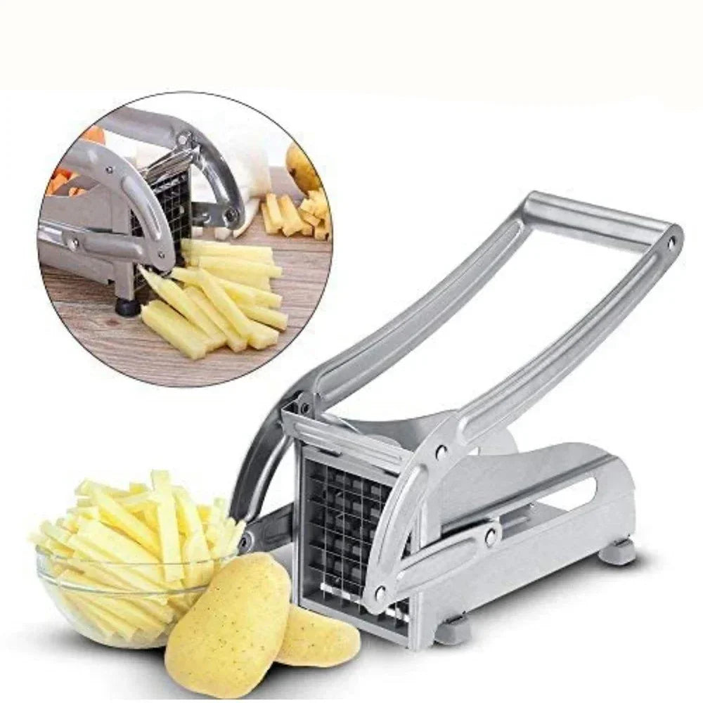 Stainless Steel French Fry Cutter Potato Cutter Fries Slicer Potato Chips Meat Chopper Cutter Chopper Chips Machine 2Blades