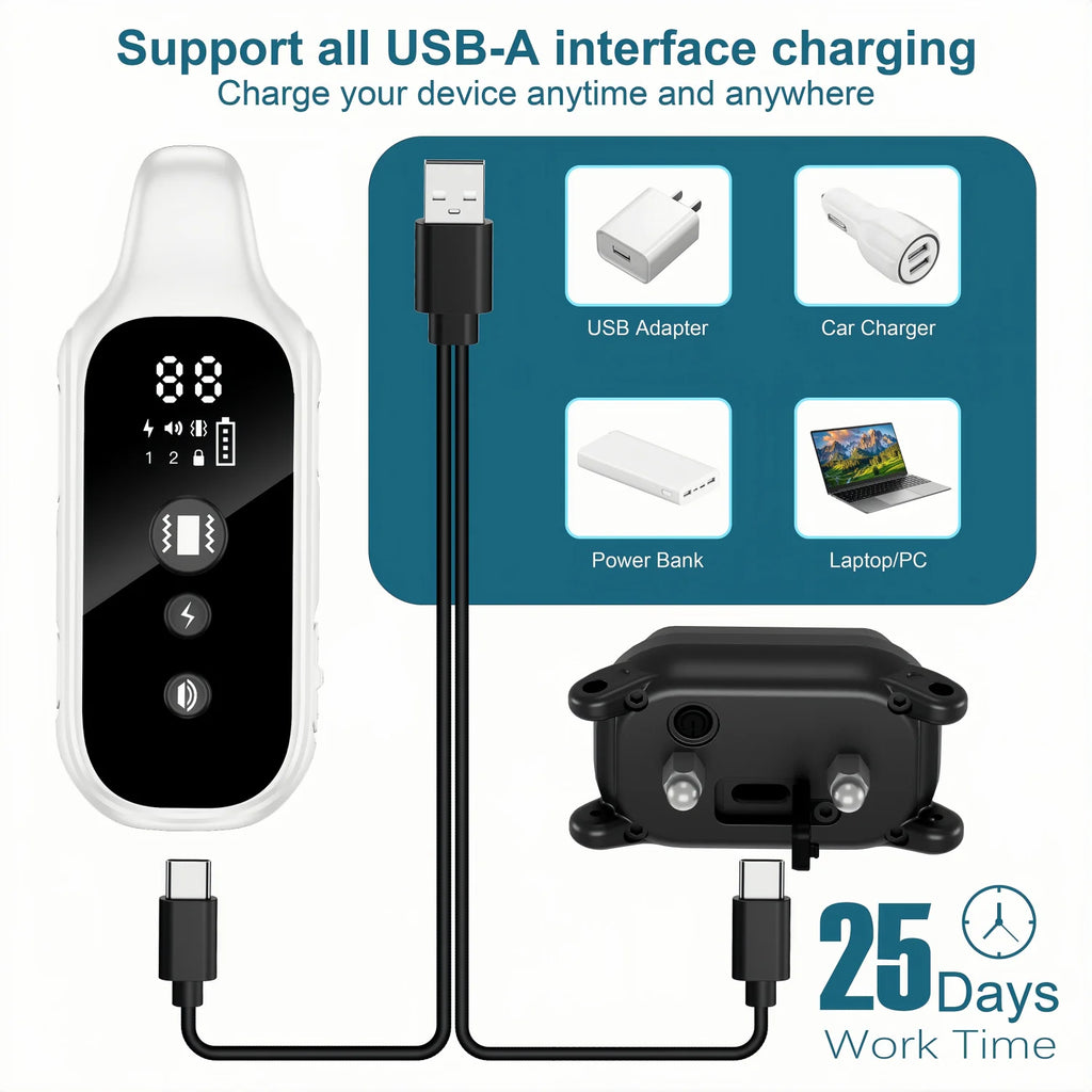 800M Digital Dog Training Collar Waterproof Rechargeable Remote Control Pet with LCD Display for All Size Shock Vibration Sound