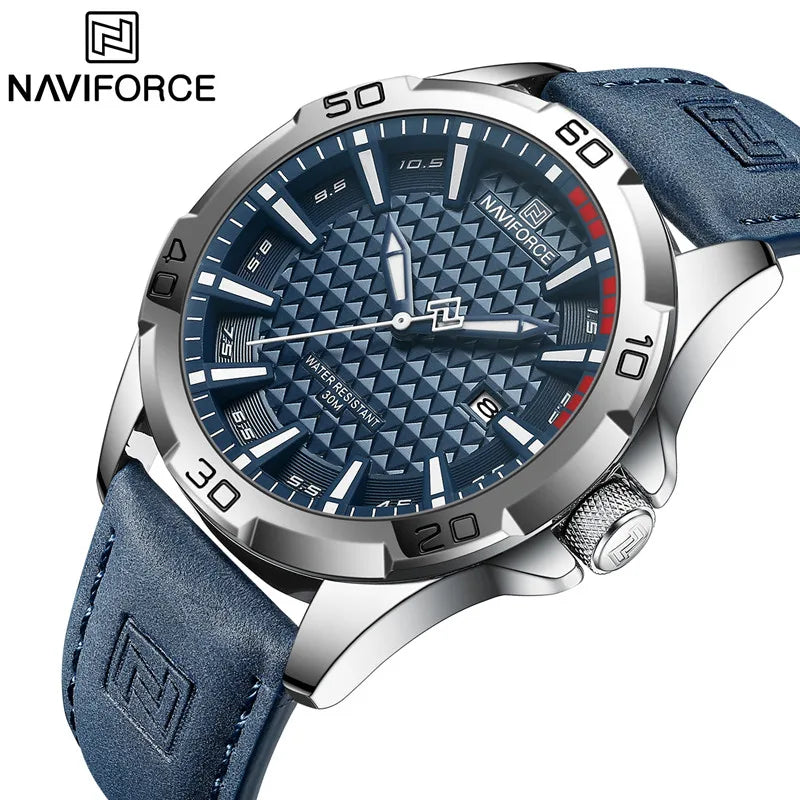 Men Fashion Quartz Watches -Leather Strap Sport Waterproof Wristwatches 