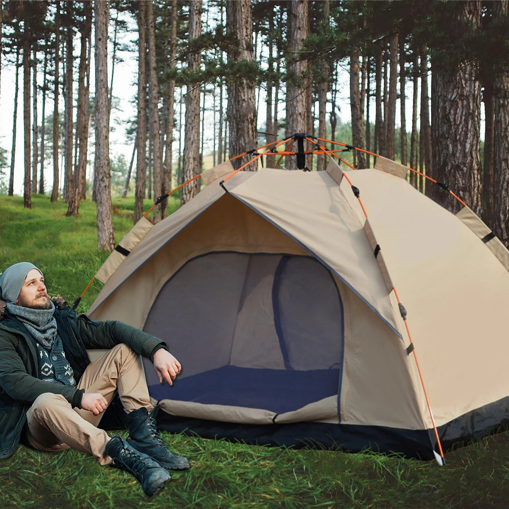 Outdoor Automatic Quick-Opening Tent Automatic Rainproof Sunshine-Proof Tent Two Windowless Doors