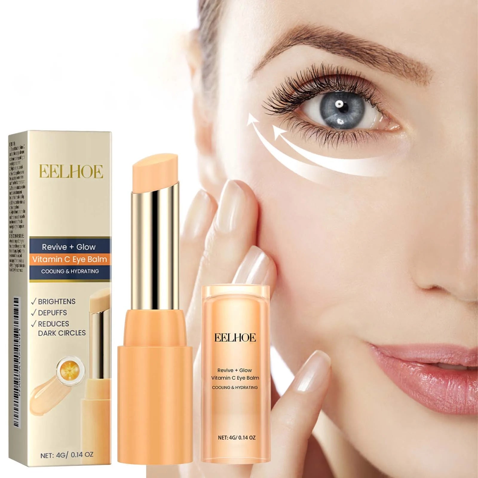 Vitamin C Eye Balm Moisturizing Eye Bag Removal Dark Circles Reduce Fine Lines anti Puffiness Brightening Eye Cream Stick
