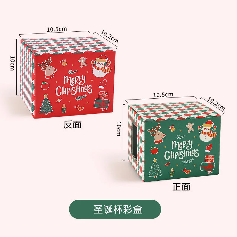 Christmas Ceramic Mug with Lid Spoon,Creative Cute Tea Cup,Holiday Gift 